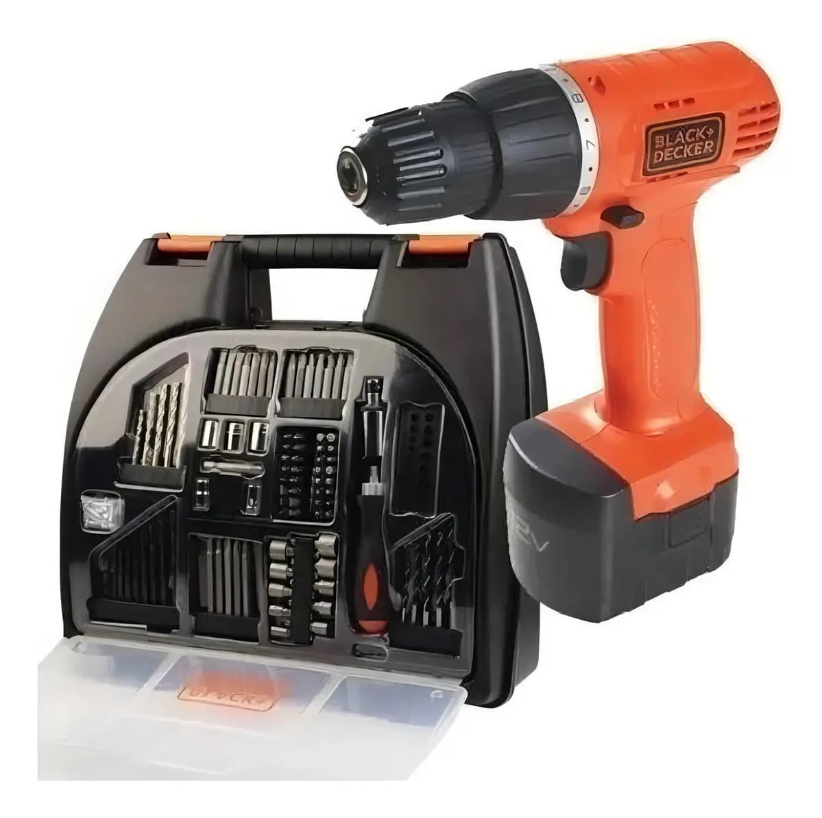 Furadeira e Parafusadeira Black+Decker LD12SA-BR 12V com 18 Acessórios e Maleta de Alumínio