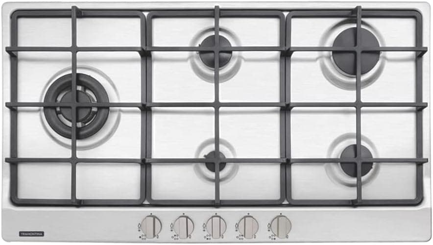Cooktop a Gás Tramontina Penta Plus 5GX TRI SS 90 Inox 5 Bocas Bivolt