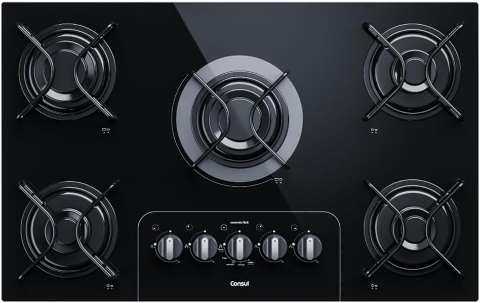 Cooktop a Gás Consul CD075AE 5 Bocas Facilite Preto Bivolt