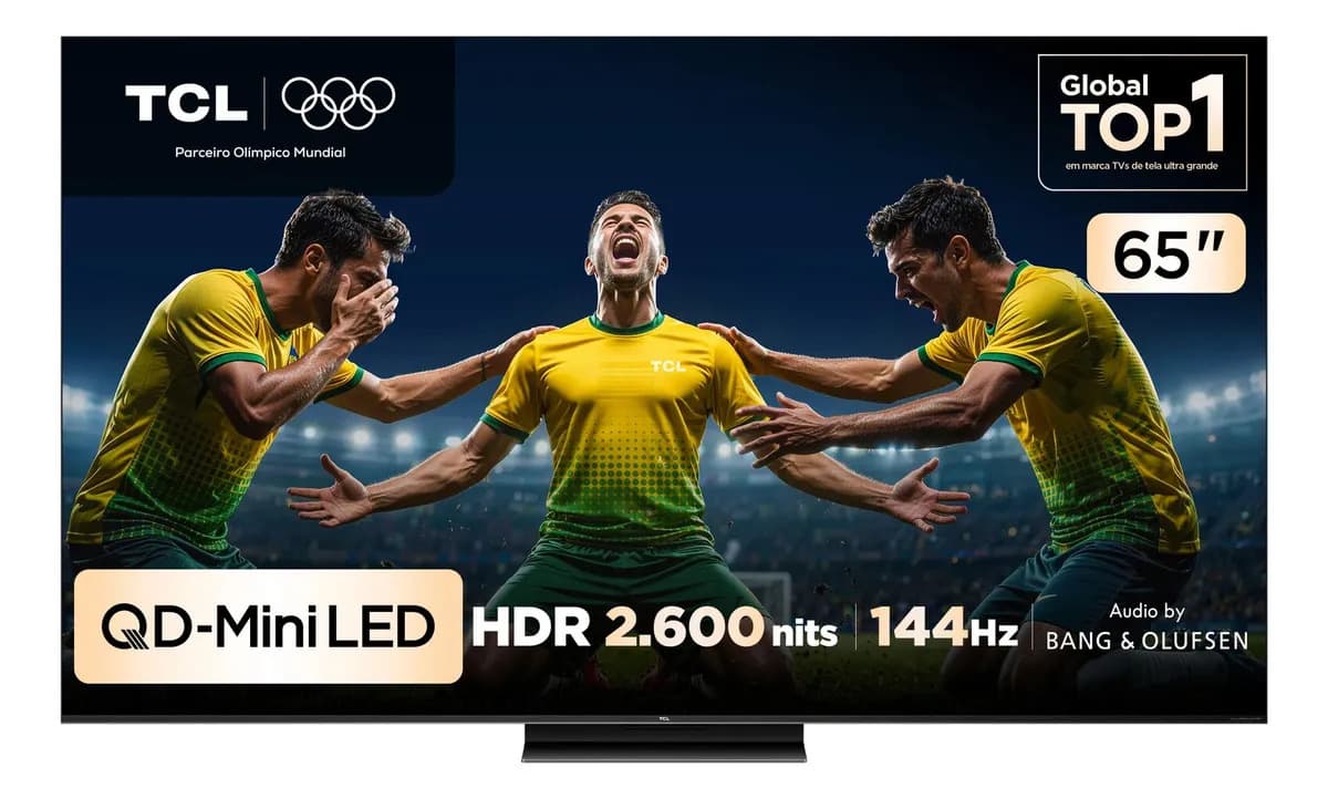 Smart TV TCL 65" QLED Mini LED 4K 65C7K Google TV 144Hz