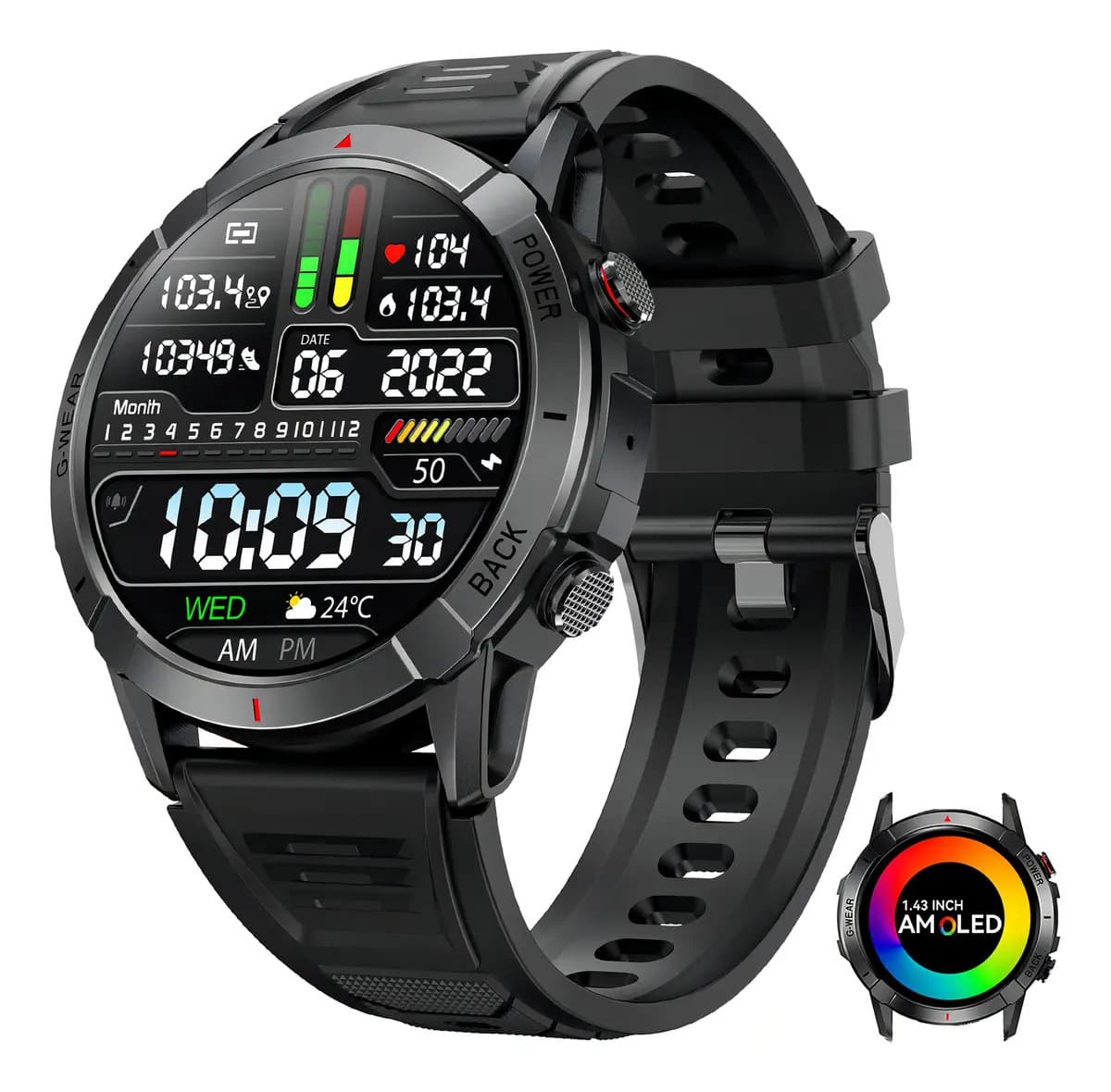 Smartwatches militares para homens com Bluetooth