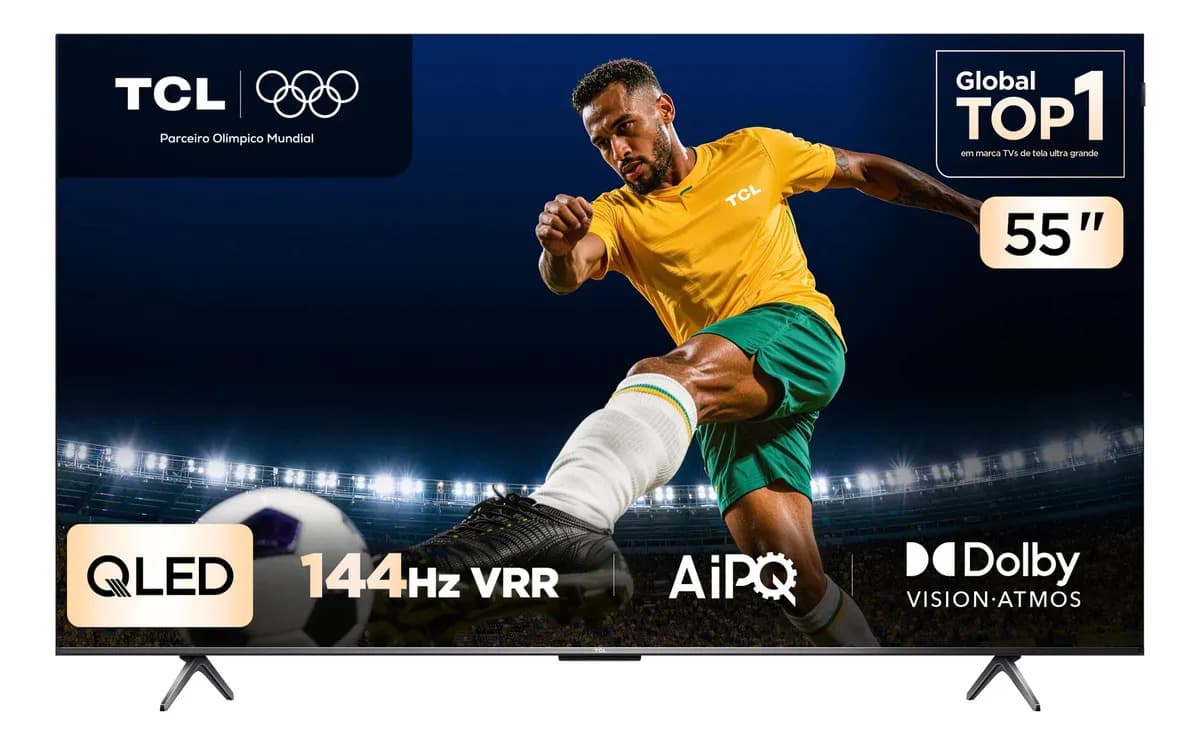 Smart TV TCL 55" QLED 4K 55P8K Google TV 144Hz