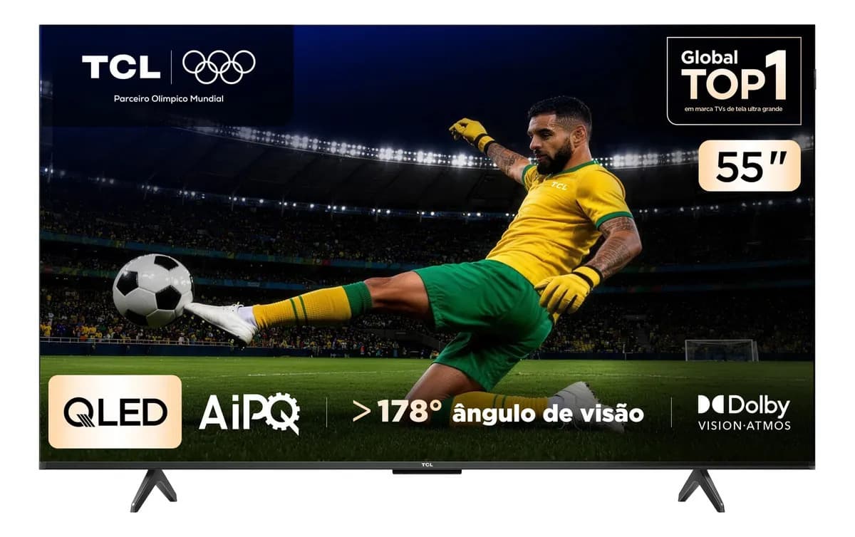 Smart TV TCL 55" QLED 4K 55P7K Google TV Dolby Vision